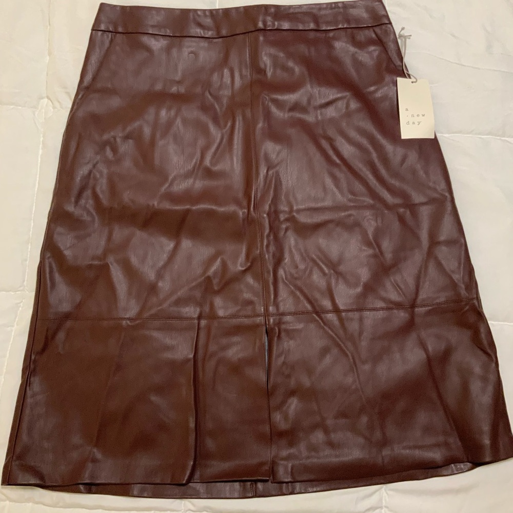 a new day Rich Brown Pencil Skirt